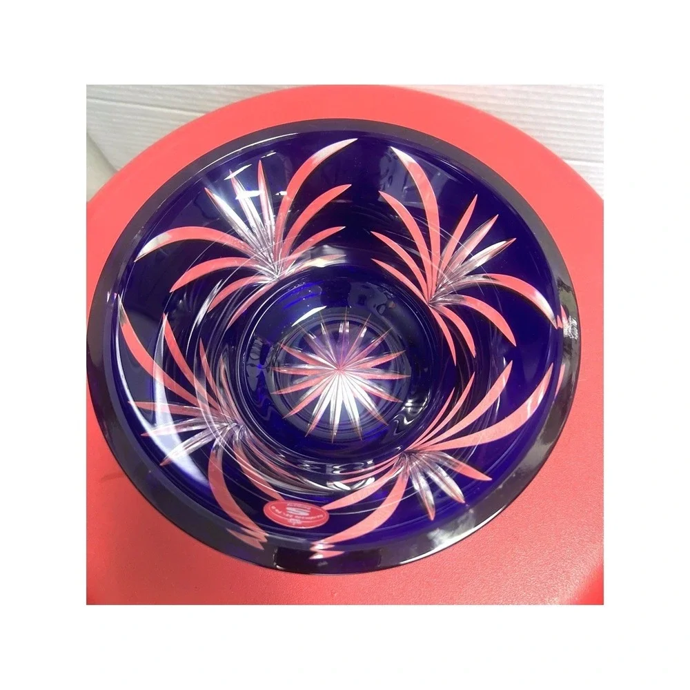 SCHONBORNER BLEIKRISTALL 24% CRYSTAL HAND MADE COBALT BLUE BOWL‎ 4
